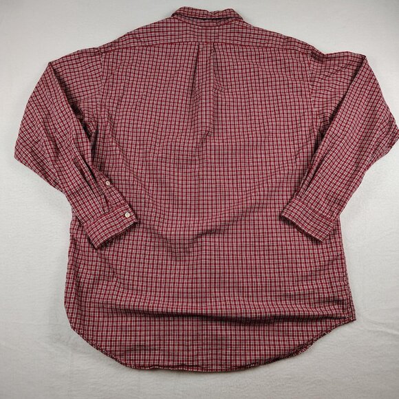 Ralph Lauren Sport 100% Cotton Red Plaid Shirt Mens Large - Picture 2 of 7